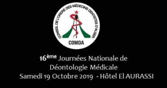 16eme journ&eacute;e nationale de la d&eacute;ontologie M&eacute;dicale-19 octobre 2019-Alger