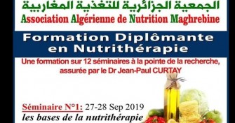 S&eacute;minaire de Formation en NUTRITHERAPIE-les 27-28 Septembre 2019, au Palais de la culture Moufdi Zakaria &ndash;Alger