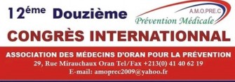Le 12&egrave;me Congr&egrave;s International de la pr&eacute;vention- Les 25,26 octobre 2019, Oran