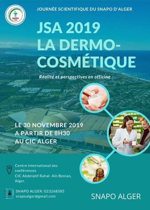 Journ&eacute;e scientifique dAlger 2019 La dermo-cosm&eacute;tique- Le 30 novembre 2019- Ain Benian