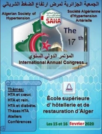 17&egrave;me Congr&egrave;s Annuel International de La SAHA- Les 15,16 f&eacute;vrier 2020 -Alger