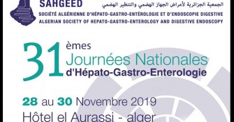31&egrave;me journ&eacute;es nationales d&rsquo;H&eacute;pato-Gastro-Ent&eacute;rologie- Les 28 au 30 Novembre 2019 &agrave; l&rsquo;H&ocirc;tel El Aurassi- Alger