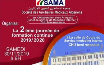 02 &egrave;me journ&eacute;e de formation  continue SAMA- Le 30-11-2019- CHU Beni Messous