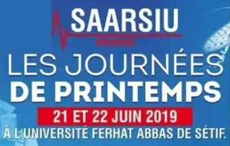 Les Journ&eacute;es de Printemps de la SAARSIU - 21 au 22 Juin 2019 &agrave; S&eacute;tif