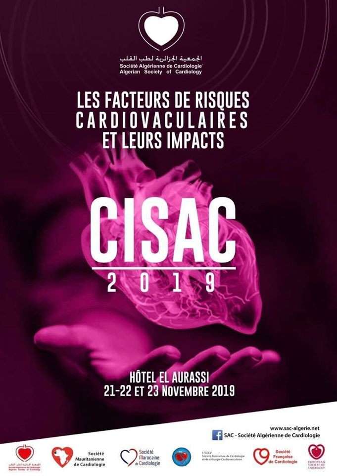 Congr&egrave;s international sur les facteurs de risques cardiovasculaire et leurs impacts de la CISAC - 21 au 23 novembre 2019 a lh&ocirc;tel el Aurassi, Alger
