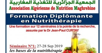 S&eacute;minaire de Formation en NUTRITHERAPIE-les 27-28 Septembre 2019, au Palais de la culture Moufdi Zakaria &ndash;Alger