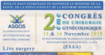 2&egrave;me Congr&egrave;s De Chirurgie Gyn&eacute;cologique-15 et 16 Novembre 2019 aux Pins maritimes, Alger